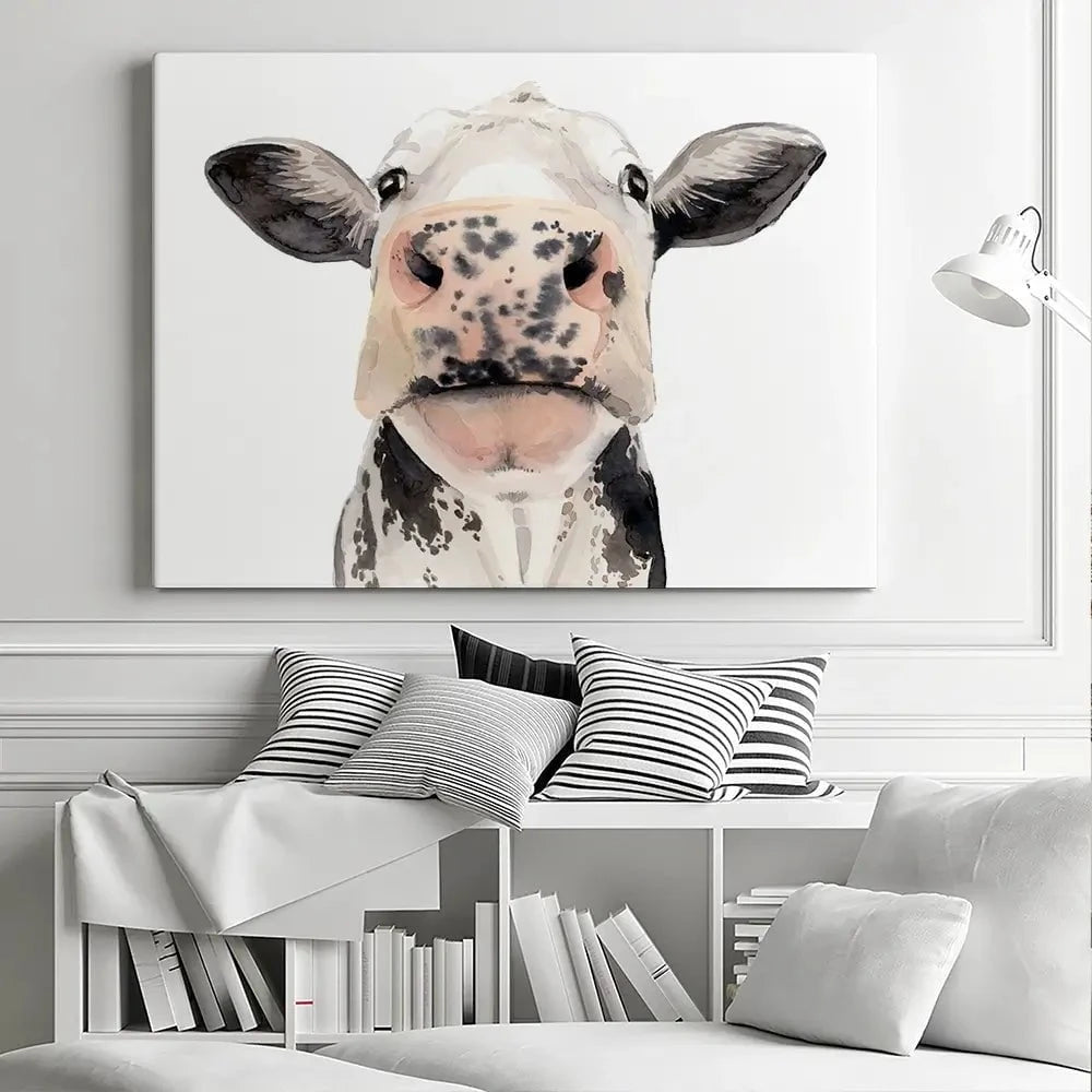 Watercolour Cow Portrait Canvas Print Watercolour Cow Portrait Canvas Print wall art product Grace Popp