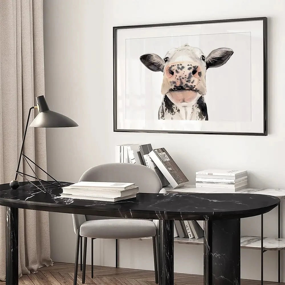 Watercolour Cow Portrait Framed Art Print Watercolour Cow Portrait Framed Art Print wall art product Grace Popp