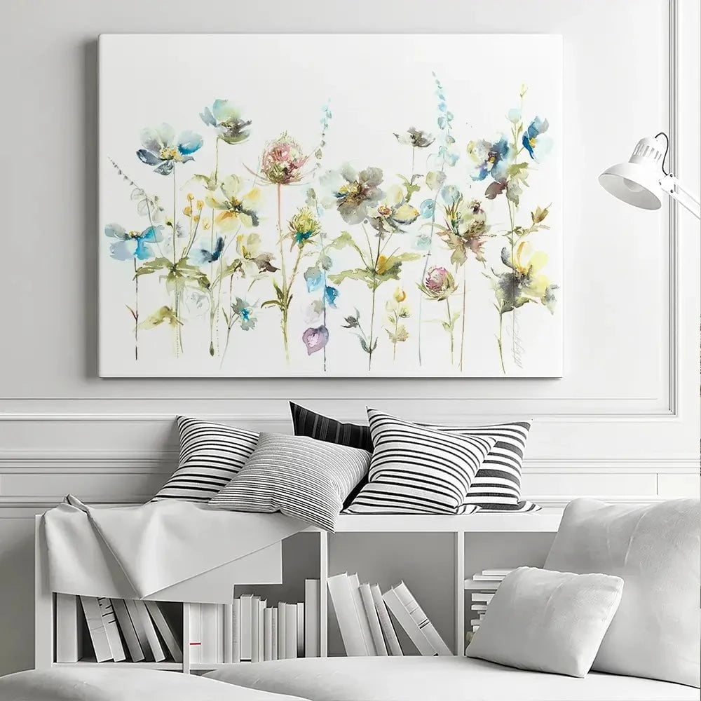 Watercolour Flower Stems Canvas Print Watercolour Flower Stems Canvas Print wall art product Nicola Jane Rowles