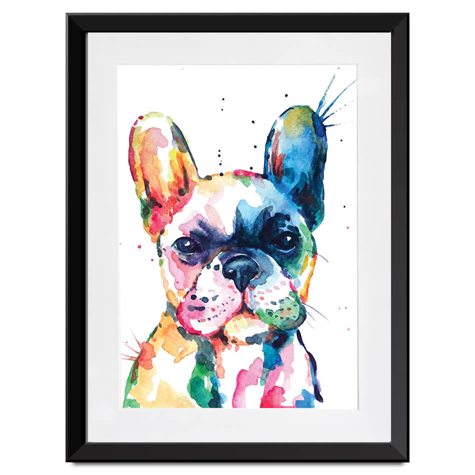 Watercolour Frenchie Framed Art Print Watercolour Frenchie Framed Art Print wall art product Yuli_ya / Shutterstock
