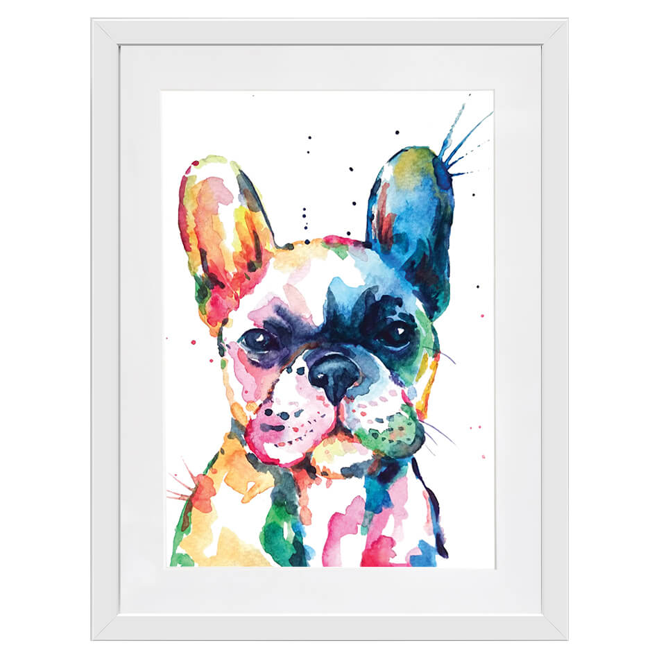 Watercolour Frenchie Framed Art Print Watercolour Frenchie Framed Art Print wall art product Yuli_ya / Shutterstock