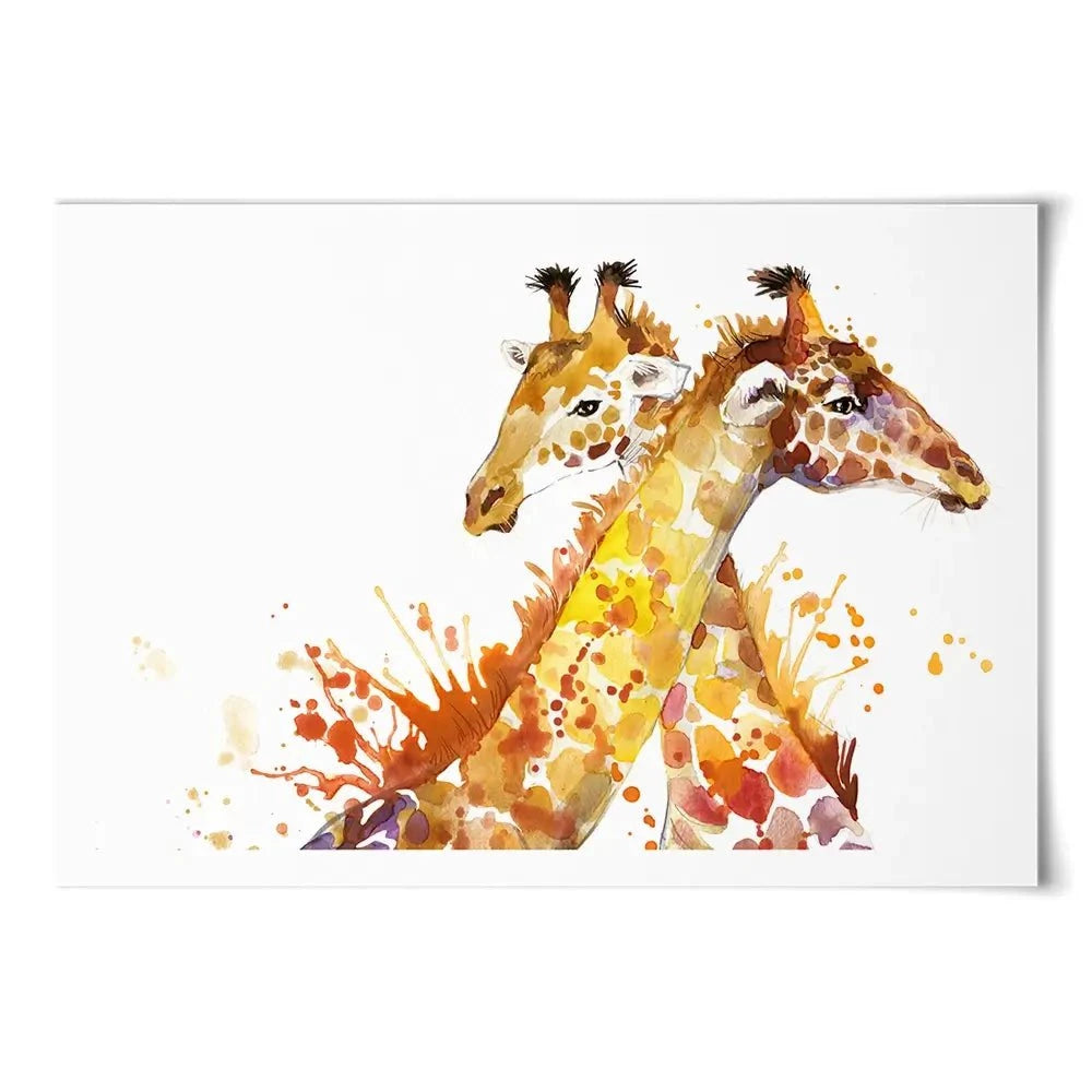Watercolour Giraffes Art Print Watercolour Giraffes Art Print wall art product Faenkova Elena / Shutterstock