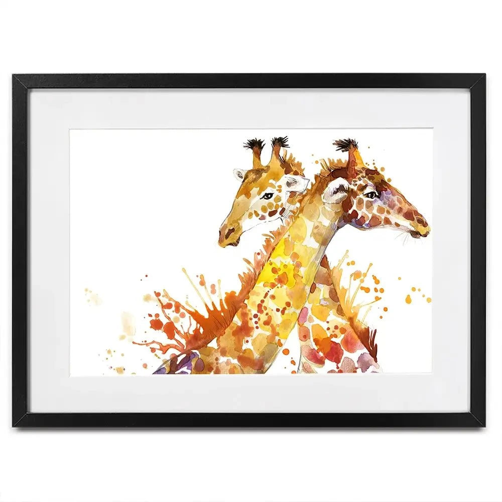 Watercolour Giraffes Framed Art Print Watercolour Giraffes Framed Art Print wall art product Faenkova Elena / Shutterstock