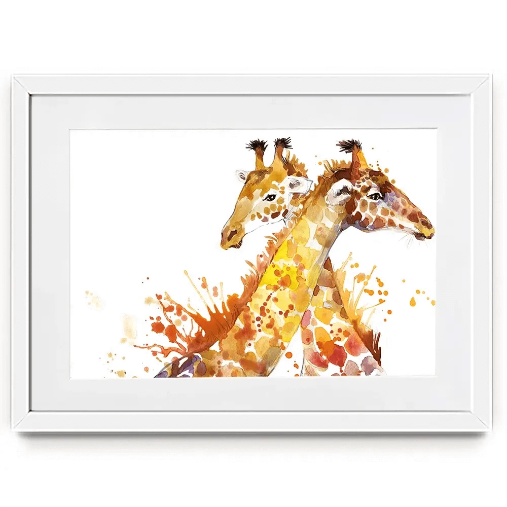 Watercolour Giraffes Framed Art Print Watercolour Giraffes Framed Art Print wall art product Faenkova Elena / Shutterstock