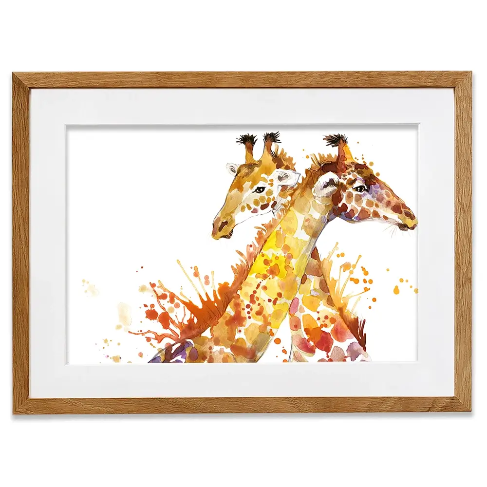 Watercolour Giraffes Framed Art Print Watercolour Giraffes Framed Art Print wall art product Faenkova Elena / Shutterstock