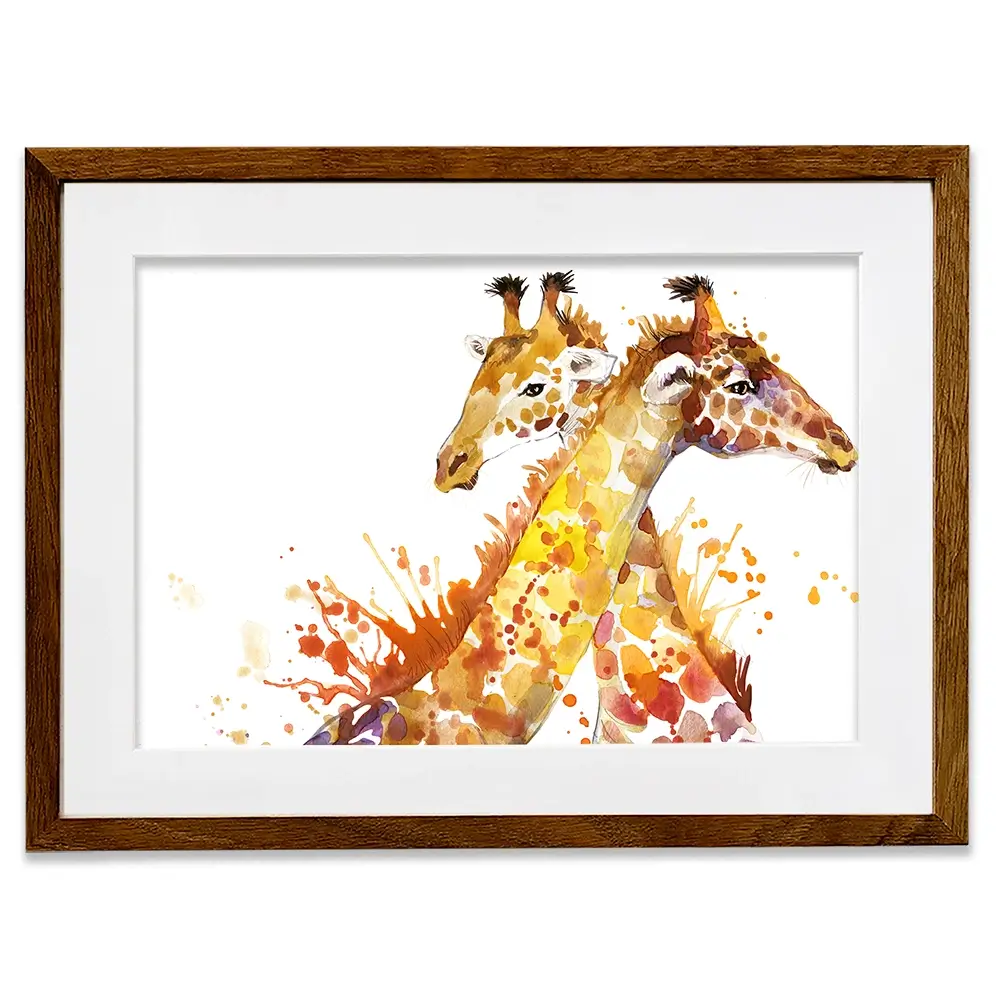 Watercolour Giraffes Framed Art Print Watercolour Giraffes Framed Art Print wall art product Faenkova Elena / Shutterstock