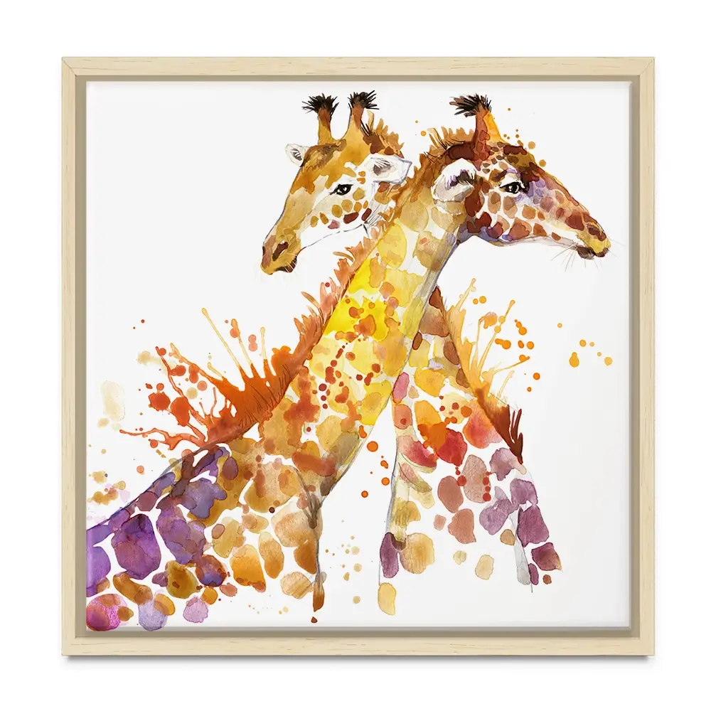 Watercolour Giraffes Square Canvas Print Watercolour Giraffes Square Canvas Print wall art product Faenkova Elena / Shutterstock