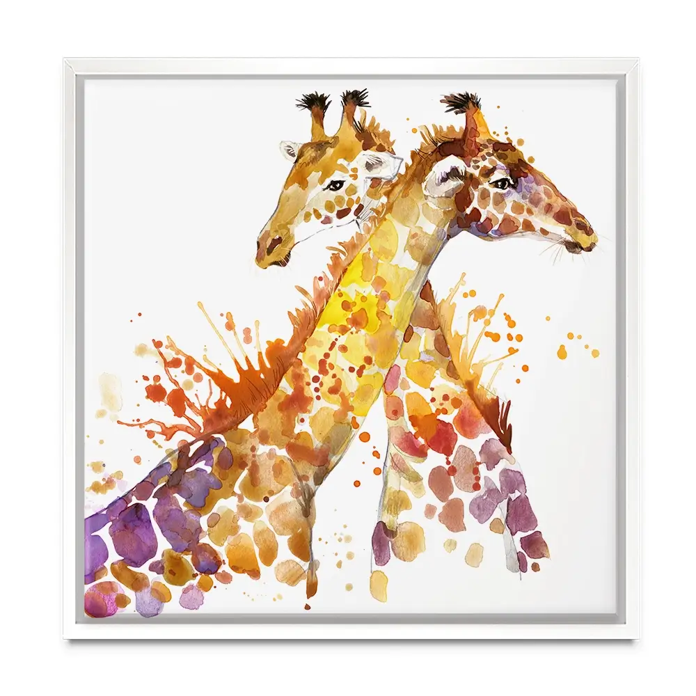Watercolour Giraffes Square Canvas Print Watercolour Giraffes Square Canvas Print wall art product Faenkova Elena / Shutterstock