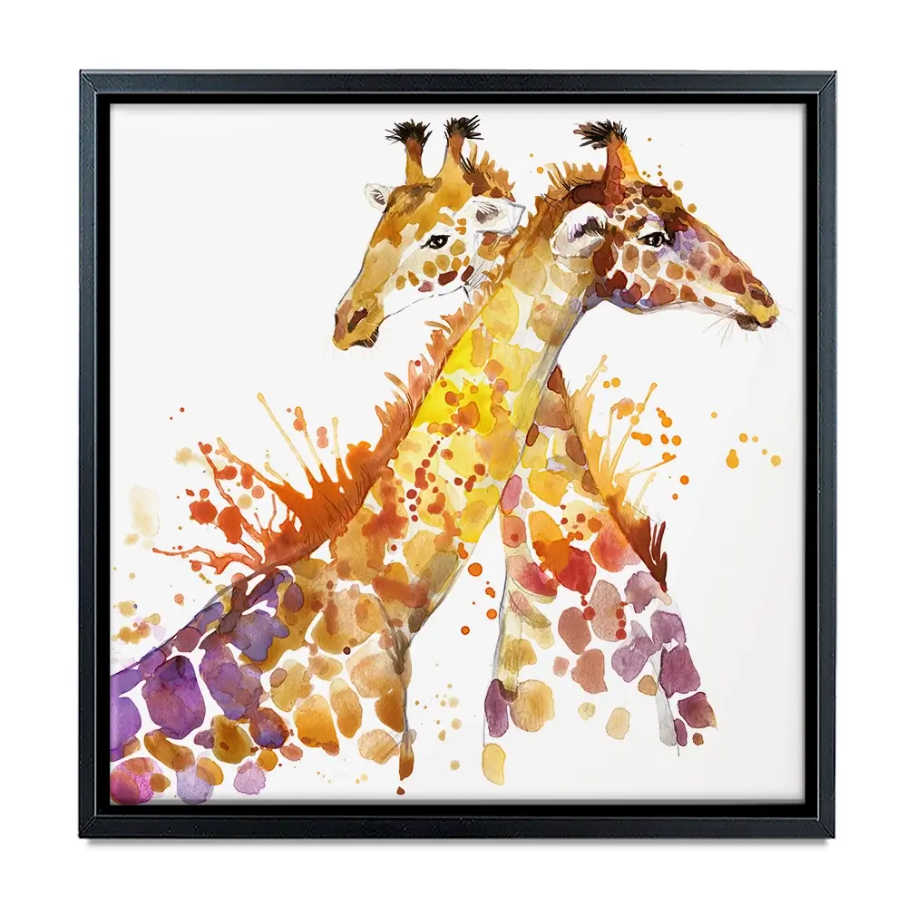 Watercolour Giraffes Square Canvas Print Watercolour Giraffes Square Canvas Print wall art product Faenkova Elena / Shutterstock