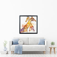 Watercolour Giraffes Square Canvas Print wall art product Faenkova Elena / Shutterstock