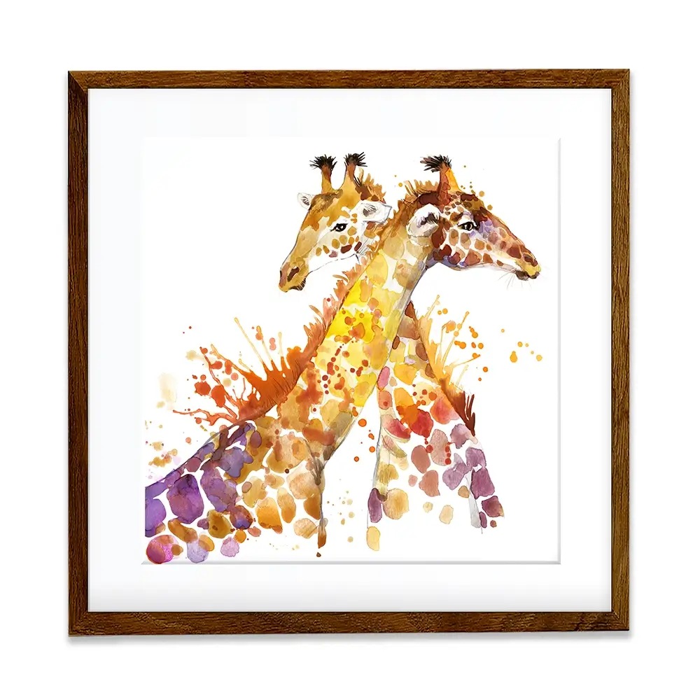 Watercolour Giraffes Square Framed Art Print Watercolour Giraffes Square Framed Art Print wall art product Faenkova Elena / Shutterstock