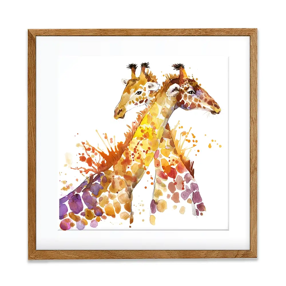 Watercolour Giraffes Square Framed Art Print Watercolour Giraffes Square Framed Art Print wall art product Faenkova Elena / Shutterstock