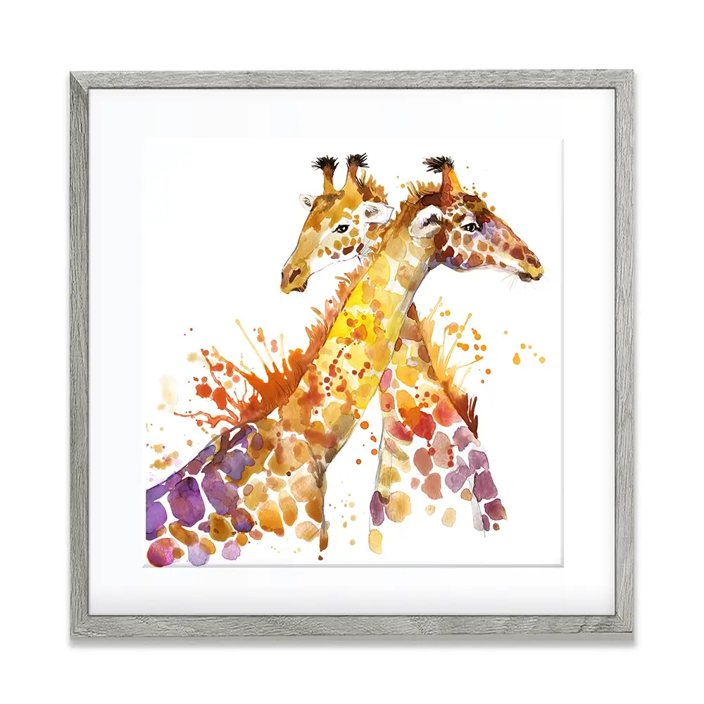 Watercolour Giraffes Square Framed Art Print Watercolour Giraffes Square Framed Art Print wall art product Faenkova Elena / Shutterstock
