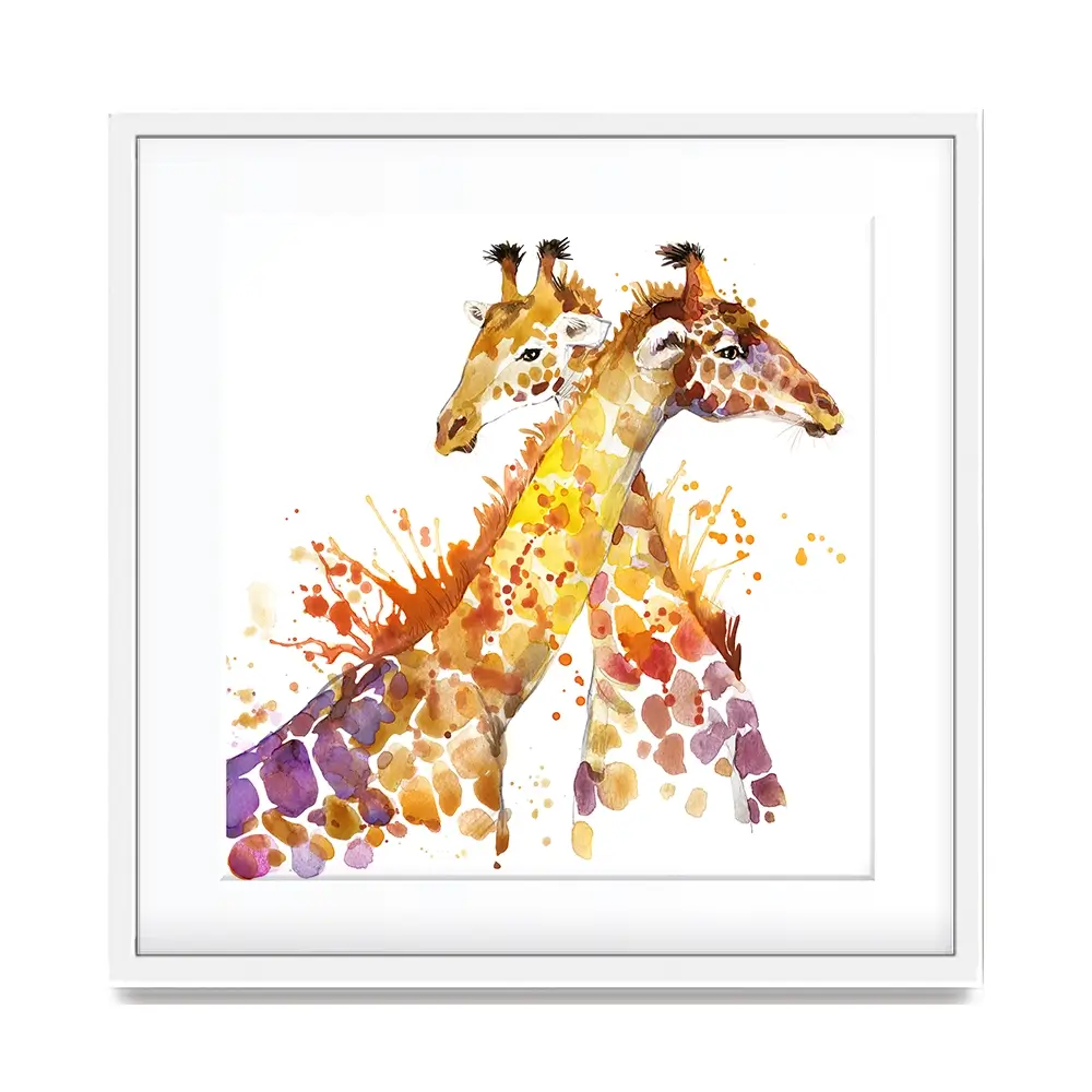 Watercolour Giraffes Square Framed Art Print Watercolour Giraffes Square Framed Art Print wall art product Faenkova Elena / Shutterstock