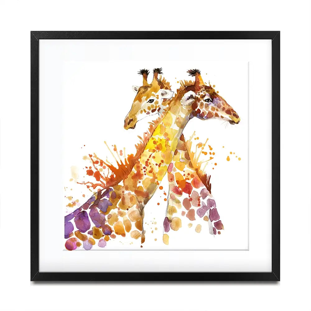 Watercolour Giraffes Square Framed Art Print Watercolour Giraffes Square Framed Art Print wall art product Faenkova Elena / Shutterstock