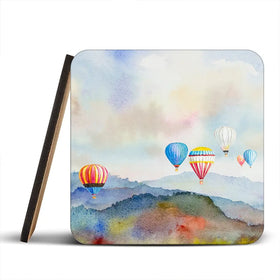 Watercolour Hot Air Balloons Coaster Set Watercolour Hot Air Balloons Coaster Set wall art product Painterstock / Shutterstock