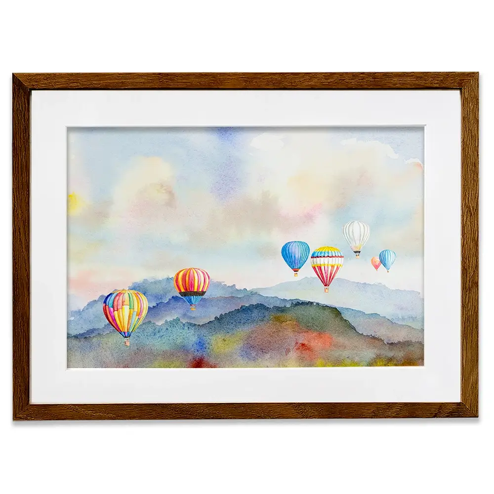 Watercolour Hot Air Balloons Framed Art Print Watercolour Hot Air Balloons Framed Art Print wall art product Painterstock / Shutterstock