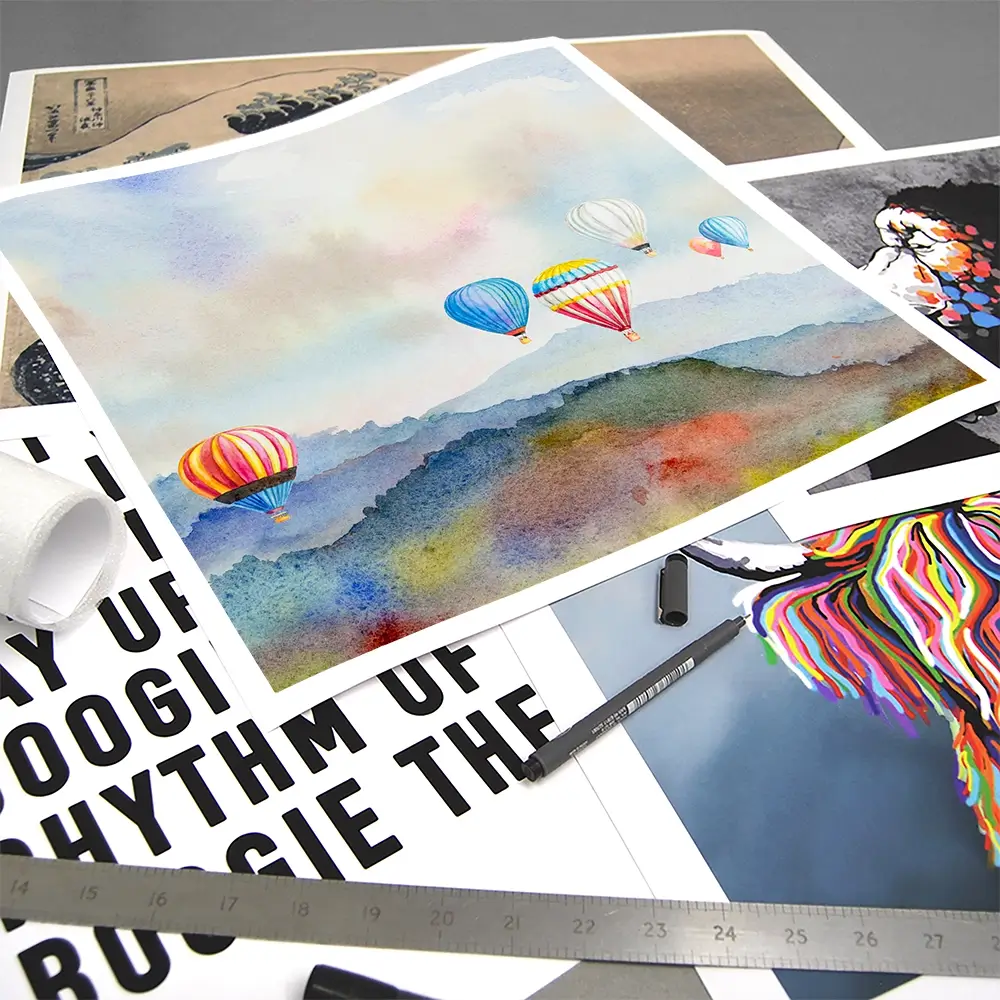 Watercolour Hot Air Balloons Square Art Print Watercolour Hot Air Balloons Square Art Print wall art product Painterstock / Shutterstock
