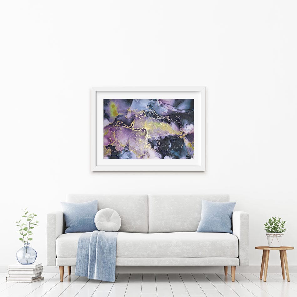 Watercolour Marble Purple Blend Framed Art Print wall art product Seamless Watercolor / Shutterstock