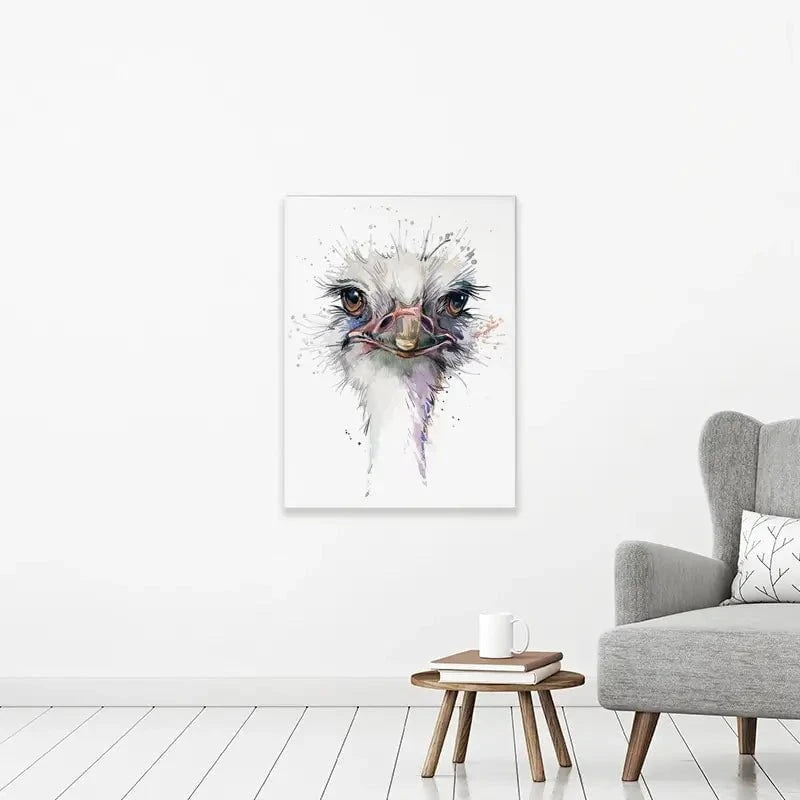 Watercolour Ostrich Canvas Print Watercolour Ostrich Canvas Print wall art product Faenkova Elena / Shutterstock