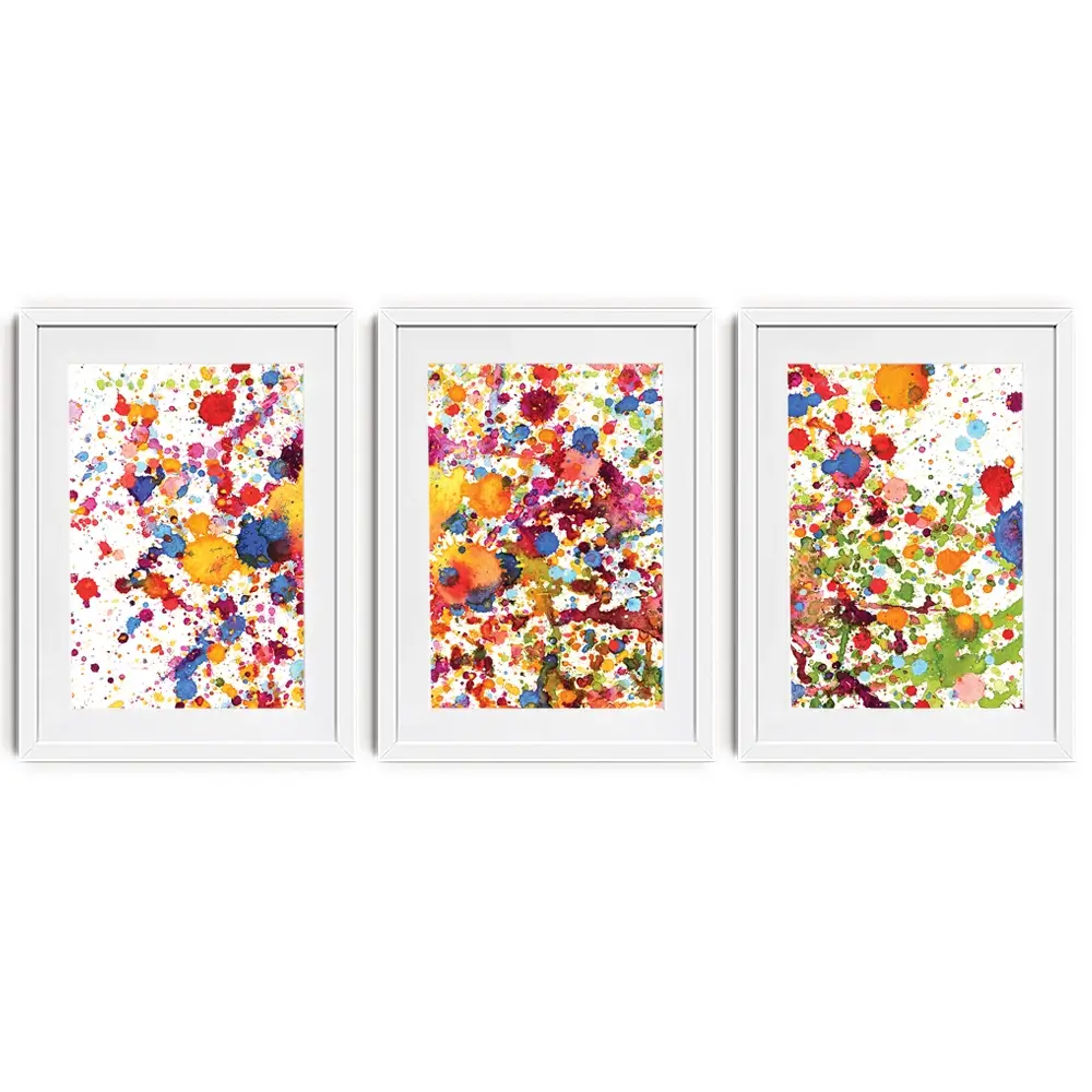 Watercolour Paint Splash Framed Art Print Trio Watercolour Paint Splash Framed Art Print Trio wall art product prapass / Shutterstock