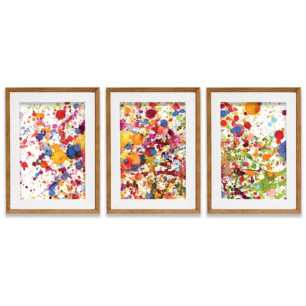 Watercolour Paint Splash Framed Art Print Trio Watercolour Paint Splash Framed Art Print Trio wall art product prapass / Shutterstock