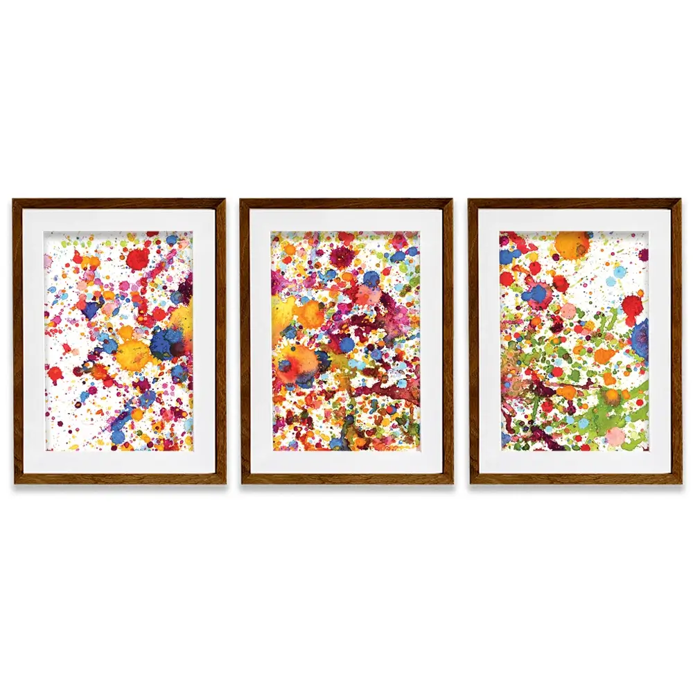 Watercolour Paint Splash Framed Art Print Trio Watercolour Paint Splash Framed Art Print Trio wall art product prapass / Shutterstock