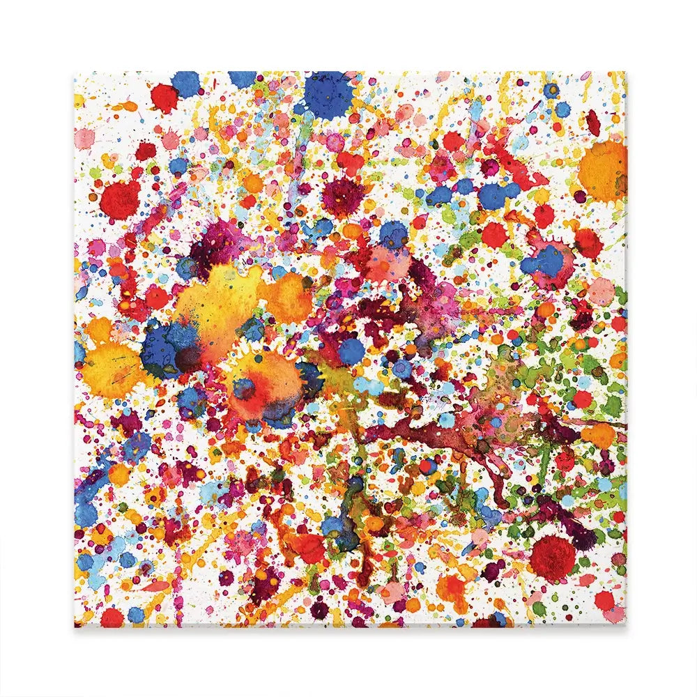 Color Splash Square Watercolour Paint Splash Square Canvas Print