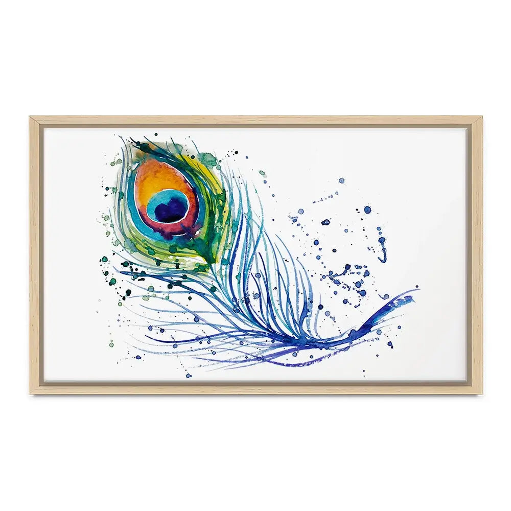 Watercolour Peacock Feather Canvas Print Watercolour Peacock Feather Canvas Print wall art product Barbarris / Shutterstock