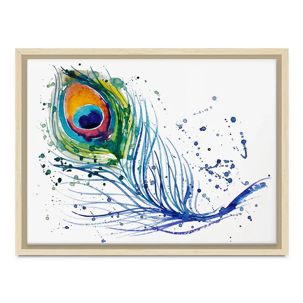 Watercolour Peacock Feather Canvas Print Watercolour Peacock Feather Canvas Print wall art product Barbarris / Shutterstock