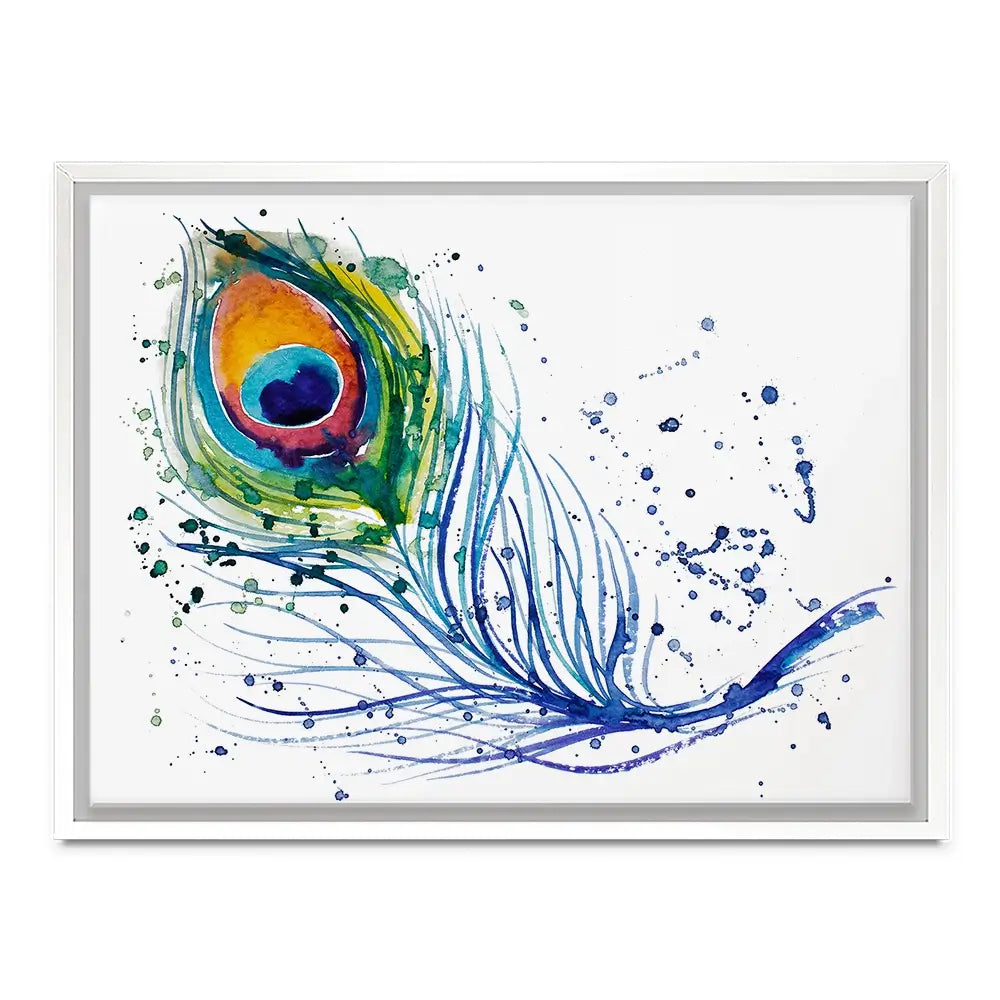Watercolour Peacock Feather Canvas Print Watercolour Peacock Feather Canvas Print wall art product Barbarris / Shutterstock