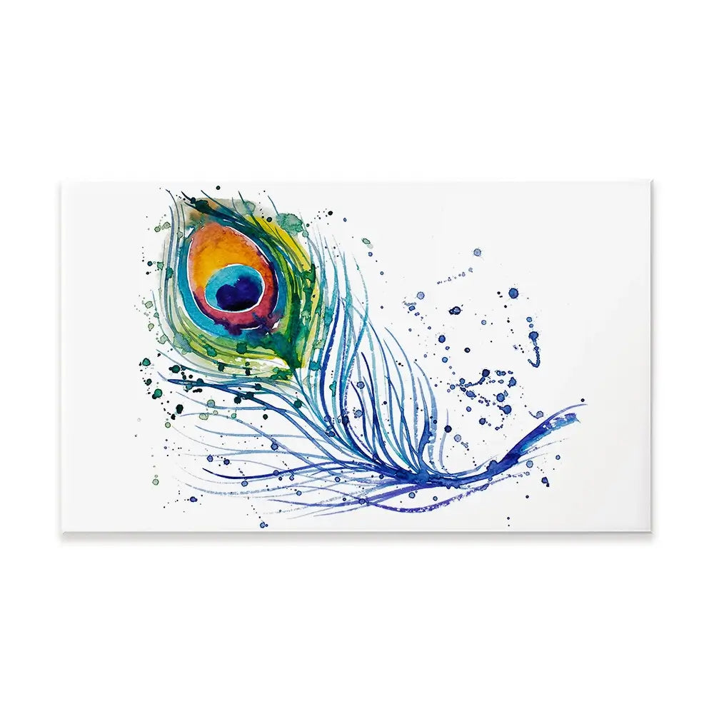 Watercolour Peacock Feather Canvas Print Watercolour Peacock Feather Canvas Print wall art product Barbarris / Shutterstock