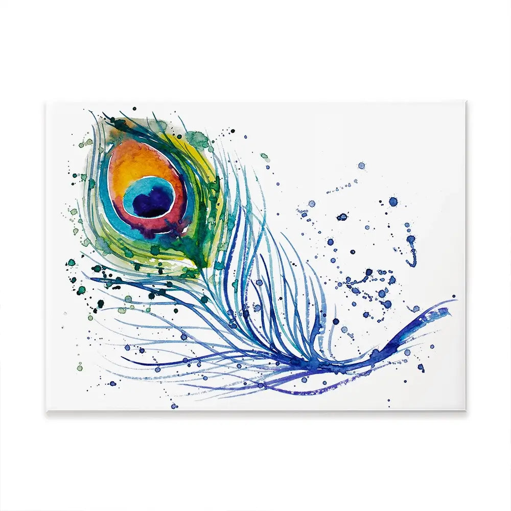 Watercolour Peacock Feather Canvas Print Watercolour Peacock Feather Canvas Print wall art product Barbarris / Shutterstock