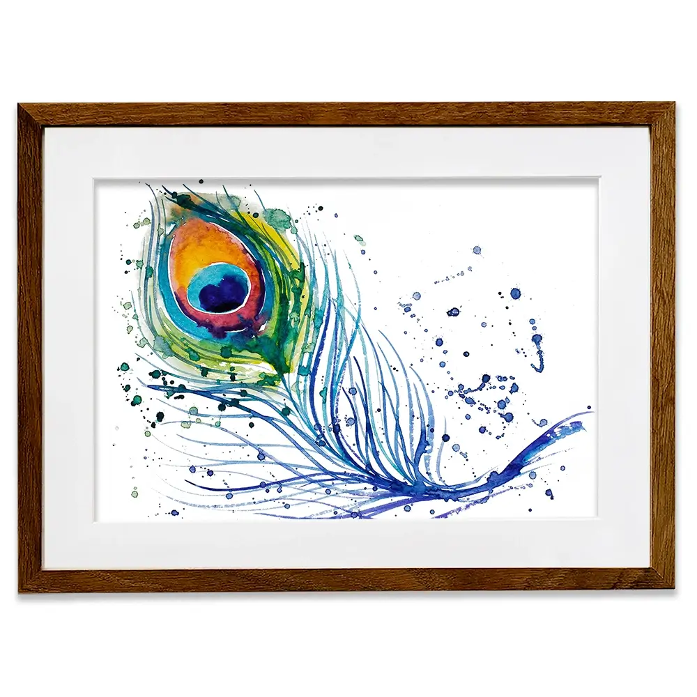 Watercolour Peacock Feather Framed Art Print Watercolour Peacock Feather Framed Art Print wall art product Barbarris / Shutterstock