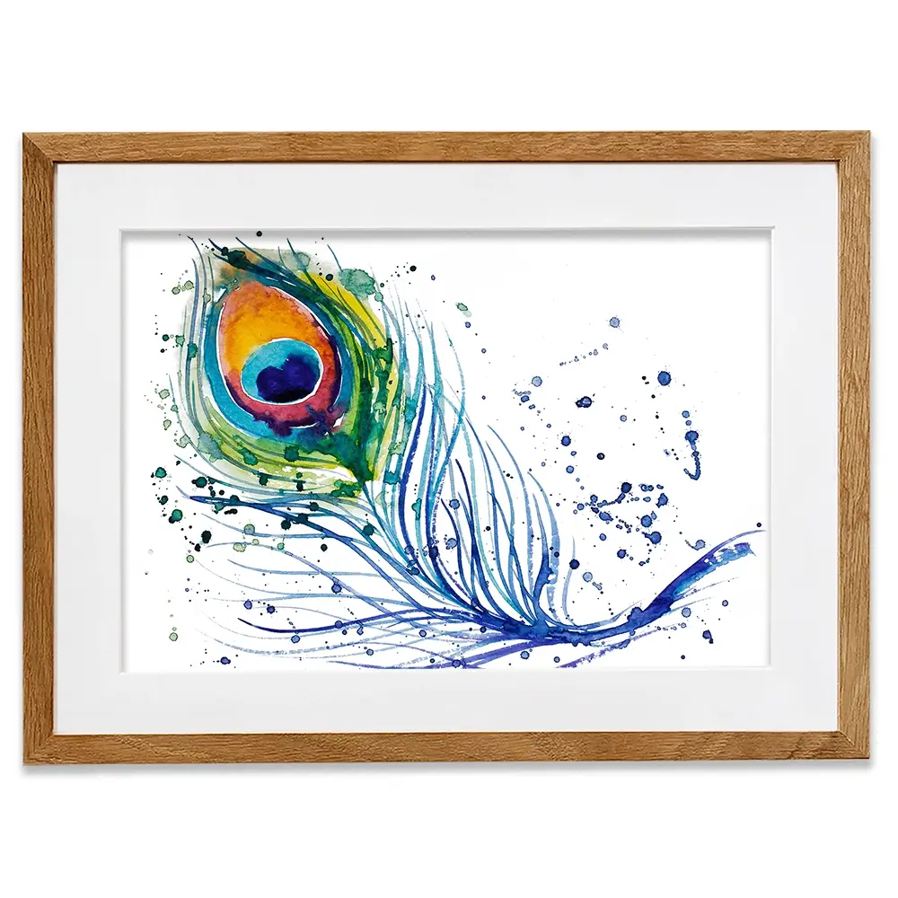 Watercolour Peacock Feather Framed Art Print Watercolour Peacock Feather Framed Art Print wall art product Barbarris / Shutterstock