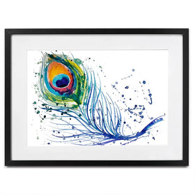 Watercolour Peacock Feather Framed Art Print Watercolour Peacock Feather Framed Art Print wall art product Barbarris / Shutterstock