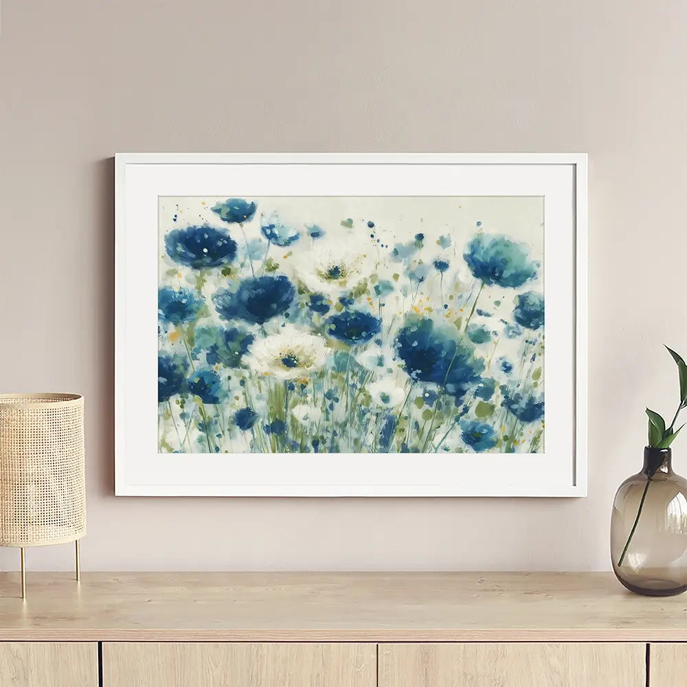 Watercolour Poppies On Ivory Framed Art Print Watercolour Poppies On Ivory Framed Art Print wall art product Chromatic Storm Studio