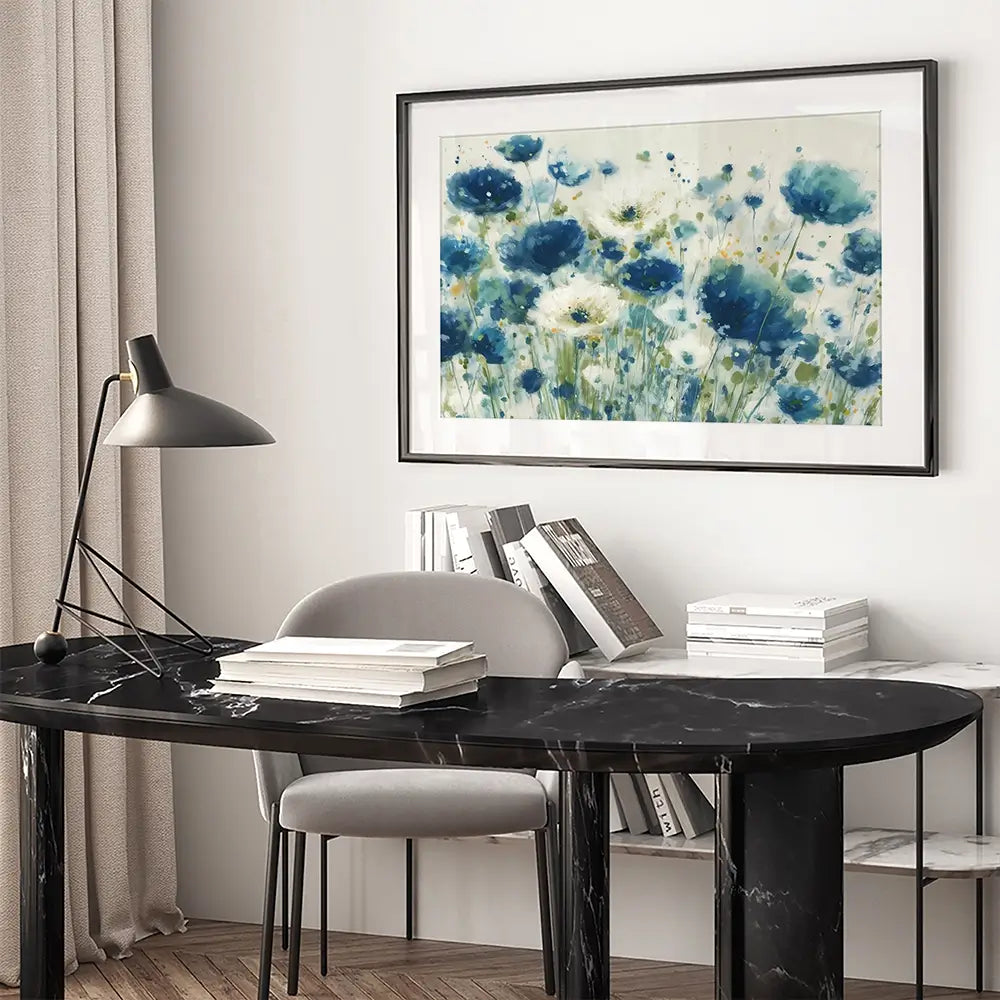 Watercolour Poppies On Ivory Framed Art Print Watercolour Poppies On Ivory Framed Art Print wall art product Chromatic Storm Studio