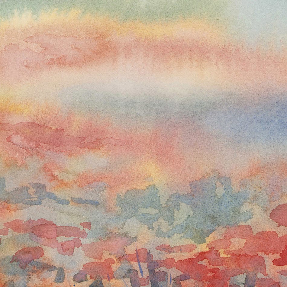Watercolour Poppy Field Square Canvas Print wall art product Egle Lipeikaite / Shutterstock