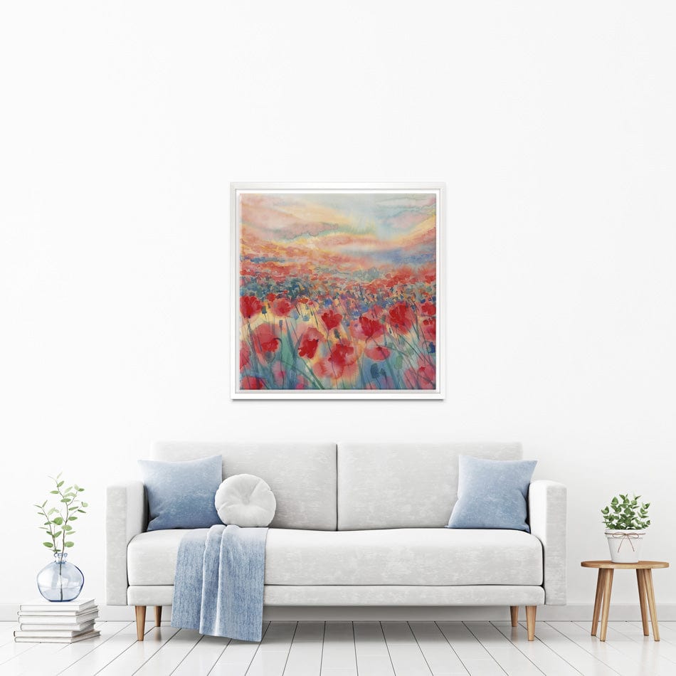 Watercolour Poppy Field Square Canvas Print wall art product Egle Lipeikaite / Shutterstock