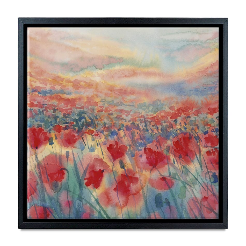 Watercolour Poppy Field Square Canvas Print wall art product Egle Lipeikaite / Shutterstock
