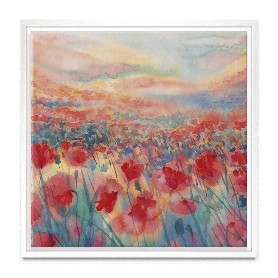 Watercolour Poppy Field Square Canvas Print wall art product Egle Lipeikaite / Shutterstock