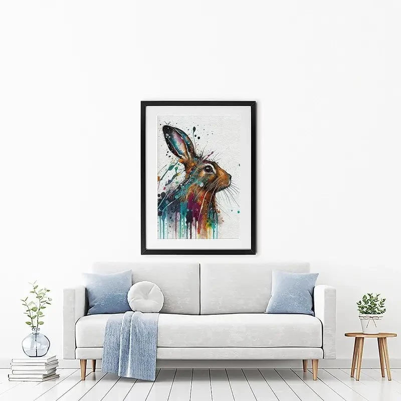 Watercolour Rabbit Framed Art Print Watercolour Rabbit Framed Art Print wall art product Lena Owens - Independent