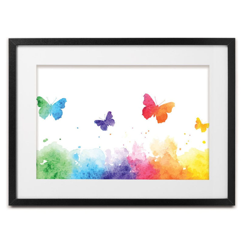 Watercolour Rainbow Butterflies Framed Art Print wall art product Viktoriia_Patapova / Shutterstock