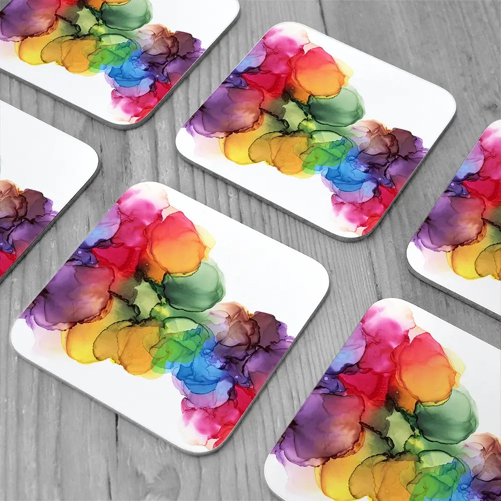 Watercolour Rainbow Curve Coaster Set Watercolour Rainbow Curve Coaster Set wall art product Rudchenko Liliia / Shutterstock