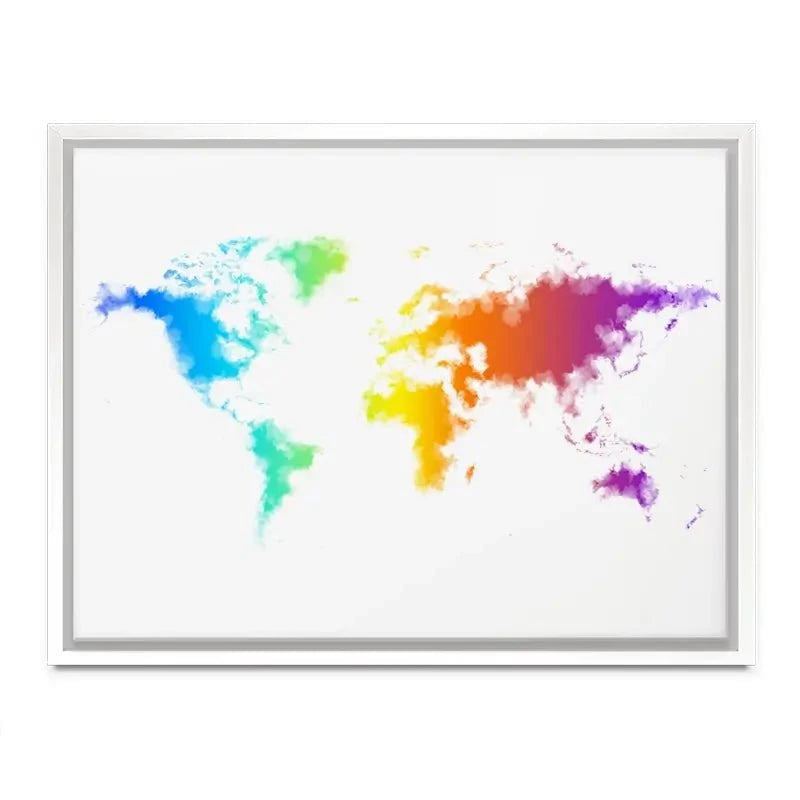 Watercolour Rainbow World Map Canvas Print Watercolour Rainbow World Map Canvas Print wall art product Annuitti / Shutterstock