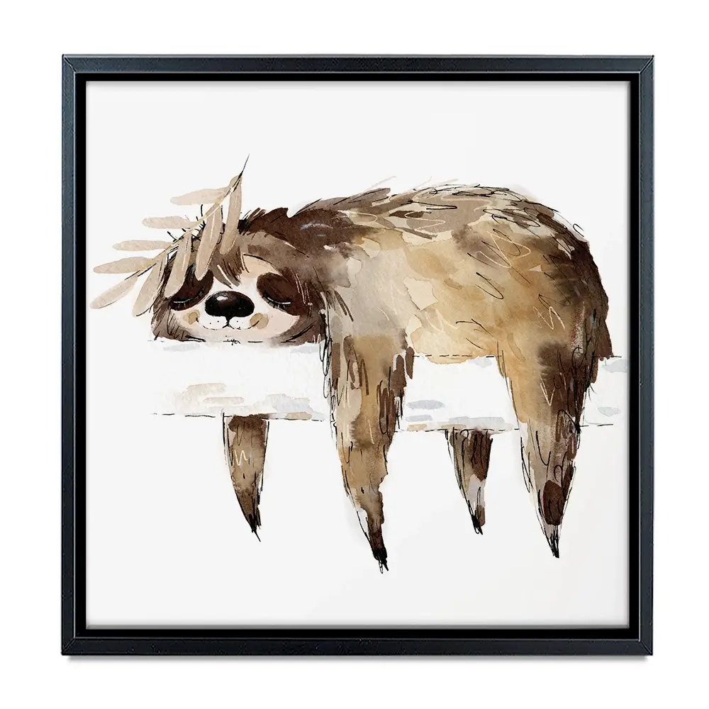 Watercolour Sloth Illustration Square Canvas Print Watercolour Sloth Illustration Square Canvas Print wall art product Natallia Bushuyeva / Shutterstock