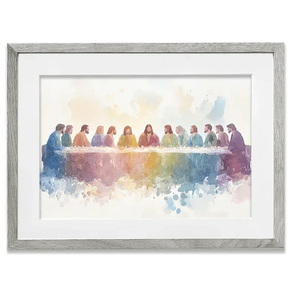 Watercolour Supper Framed Art Print Watercolour Supper Framed Art Print wall art product Petals Prints Design - Independent