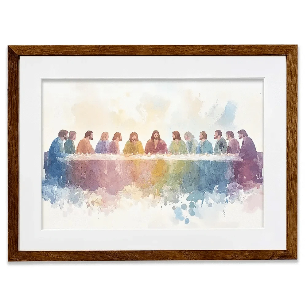 Watercolour Supper Framed Art Print Watercolour Supper Framed Art Print wall art product Petals Prints Design - Independent