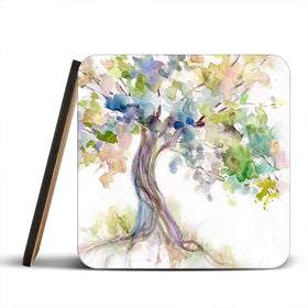 Watercolour Tree Of Life Coaster Set Rainbow Soul Tree Coaster Set | Rainbow Soul Tree Art Coasters wall art product Carol Robinson